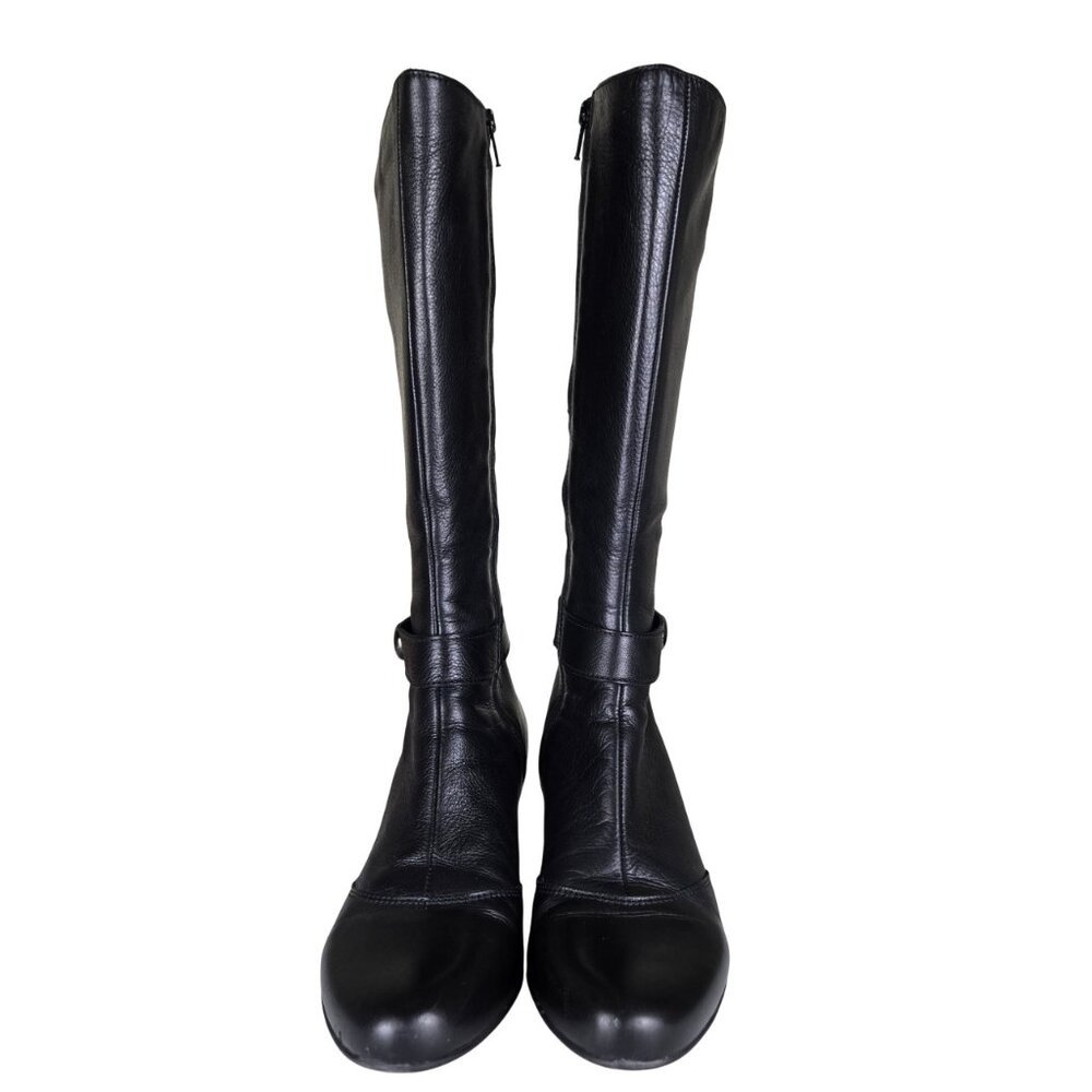 La Canadienne Tall Boots 9 Black Waterproof Leather Full Zip Very Good Condition - Picture 2 of 16